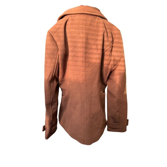 Brown Double-Breasted Peacoat With Wide Collar Small - Picture 4 of 6
